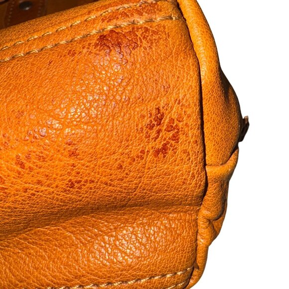 Spike & Sparrow Vintage Camel Leather Handbag Satchel Shoulder Bag Zip Closure - Picture 8 of 13